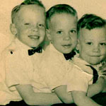 Three Boys, Bill, Kyle and me, summer, 1955, one years old!