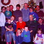 Bill family, Christmas tree, West Queen Lane, Philadelphia, PA, in 1992.