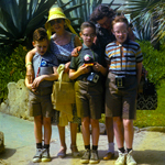 Me and flag,"Dolphin," 3 boys, Dorothy, and grant parents.