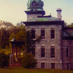 Akin Free Library and Museum. Victorian stone building, Albert J. Akin, birth, 1803 and death, 1903.