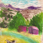 "Mountain", spring, 2007. Oil Pastels & color paper.